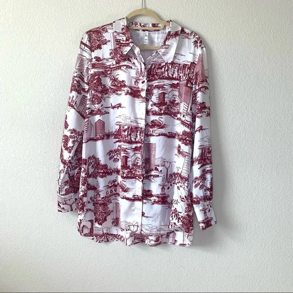 ❌SOLD❌ ZARA City Print Oversized Shirt - Picture 3 of 11